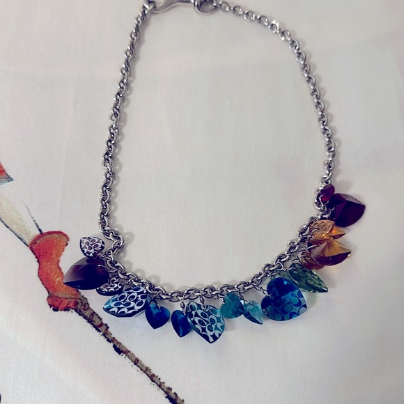 Rare Coach Swarovski crystal logo necklace - Picture 2 of 2